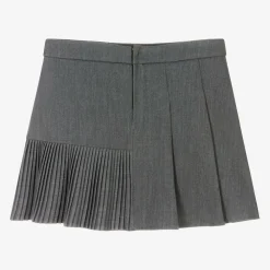 Girls Grey Pleated Skirt