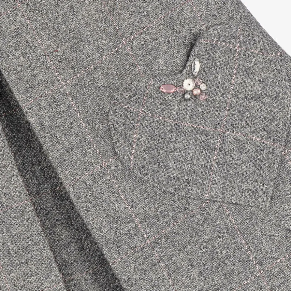 Girls Grey Wool Dress