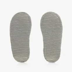 Girls Grey Wool Princess Slippers