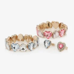 Girls Heart to Heart Bracelets & Rings Set