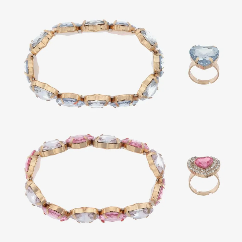Girls Heart to Heart Bracelets & Rings Set