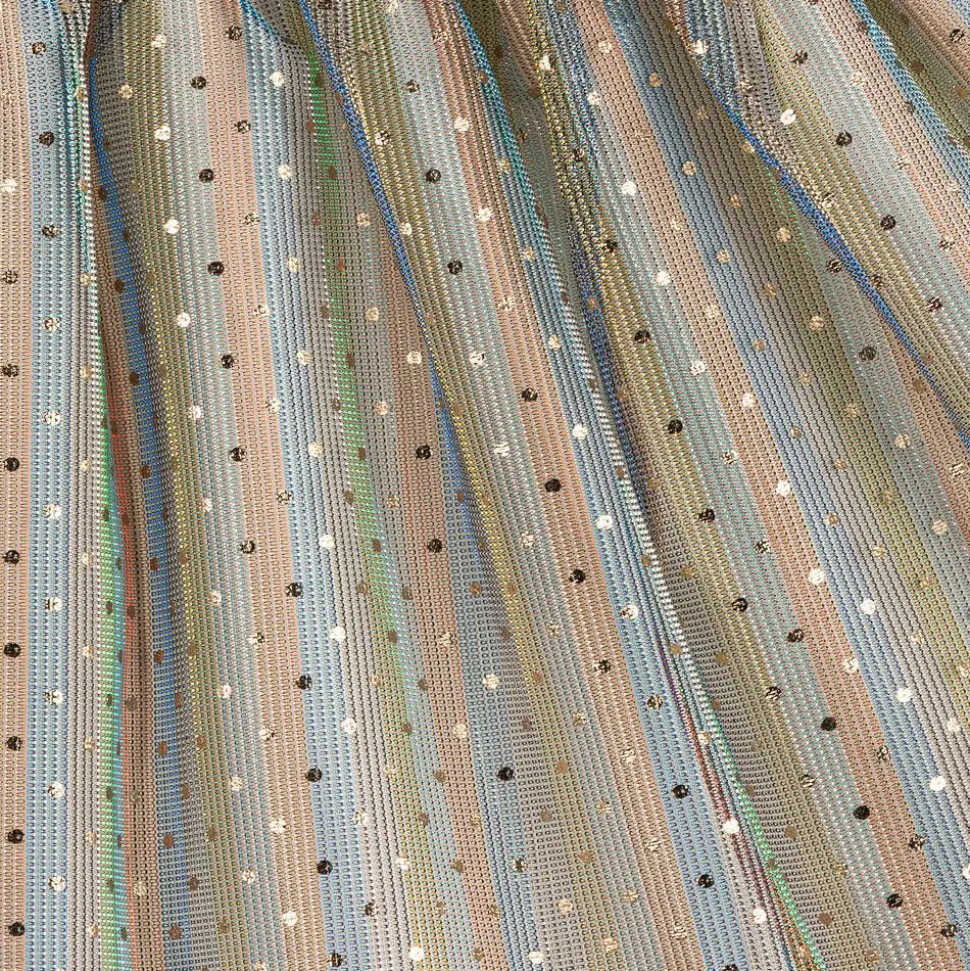 Girls Ivory & Metallic Ruffle Dress