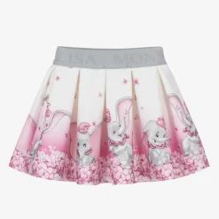 Girls Ivory & Pink Neoprene Disney Skirt