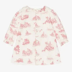 Girls Ivory & Pink Toile de Jouy Dress