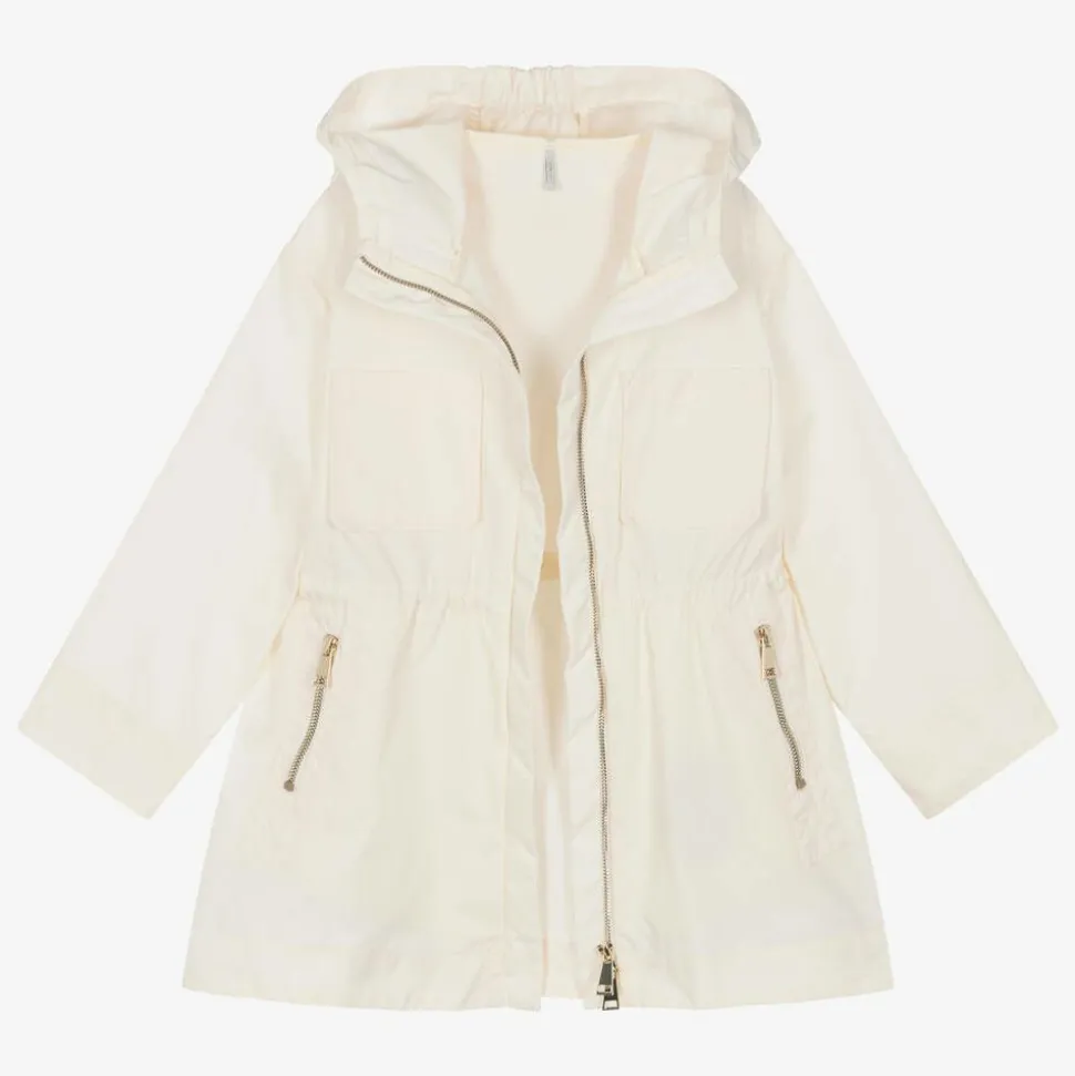 Girls Ivory Adeola Hooded Coat