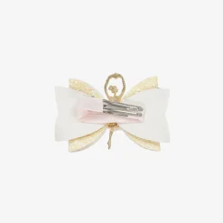 Girls Ivory & Gold Ballerina Hair Clip (8cm)