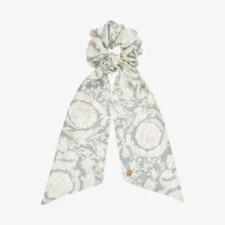 Girls Ivory & Grey Barocco Hair Elastic