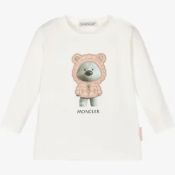 Girls Ivory Bear Cotton Top