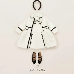 Girls Ivory Bouclé Coat