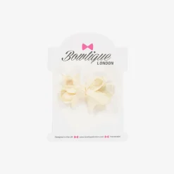 Girls Ivory Bow Hair Clip (4cm)