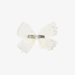 Girls Ivory Bow Hair Clip (11cm)