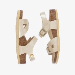 Girls Ivory Buckle Sandals