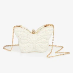 Girls Ivory Butterfly Bag (14cm)