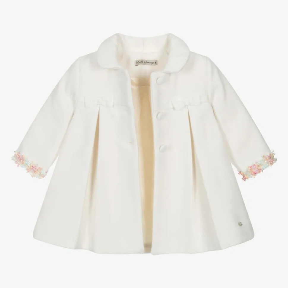 Girls Ivory Coat & Bonnet Set