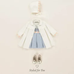 Girls Ivory Coat & Bonnet Set