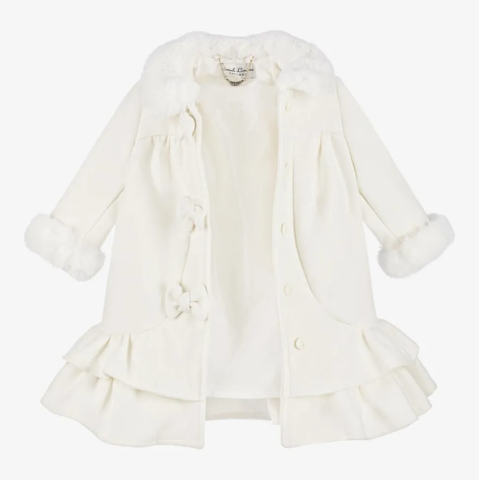 Girls Ivory Coat & Hat Set