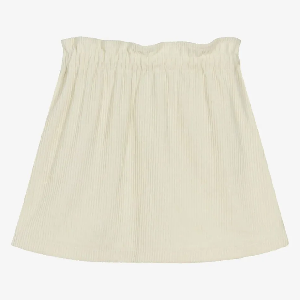 Girls Ivory Corduroy Skirt