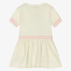 Girls Ivory Cotton & Wool Knit Dress