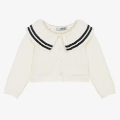 Girls Ivory Cotton & Wool Cardigan