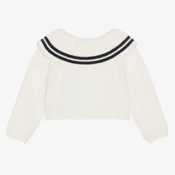 Girls Ivory Cotton & Wool Cardigan