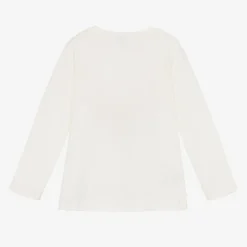 Girls Ivory Cotton Festive Top