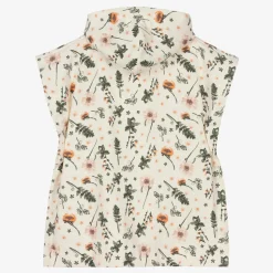 Girls Ivory Cotton Floral Poncho Towel