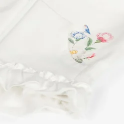 Girls Ivory Cotton Floral Leggings Set