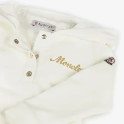 Girls Ivory Cotton Hooded Dress