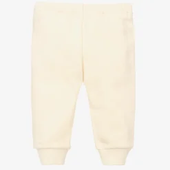 Girls Ivory Cotton Joggers
