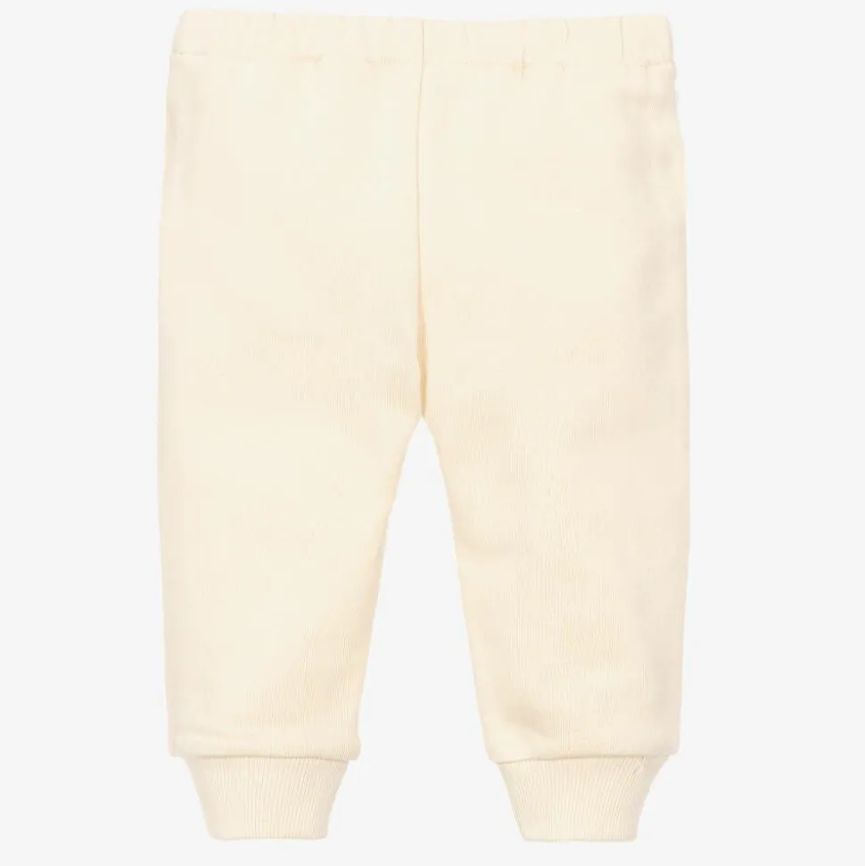 Girls Ivory Cotton Joggers