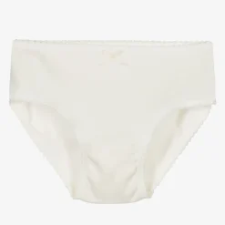 Girls Ivory Cotton Knickers