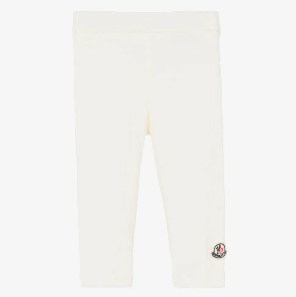 Girls Ivory Cotton Leggings