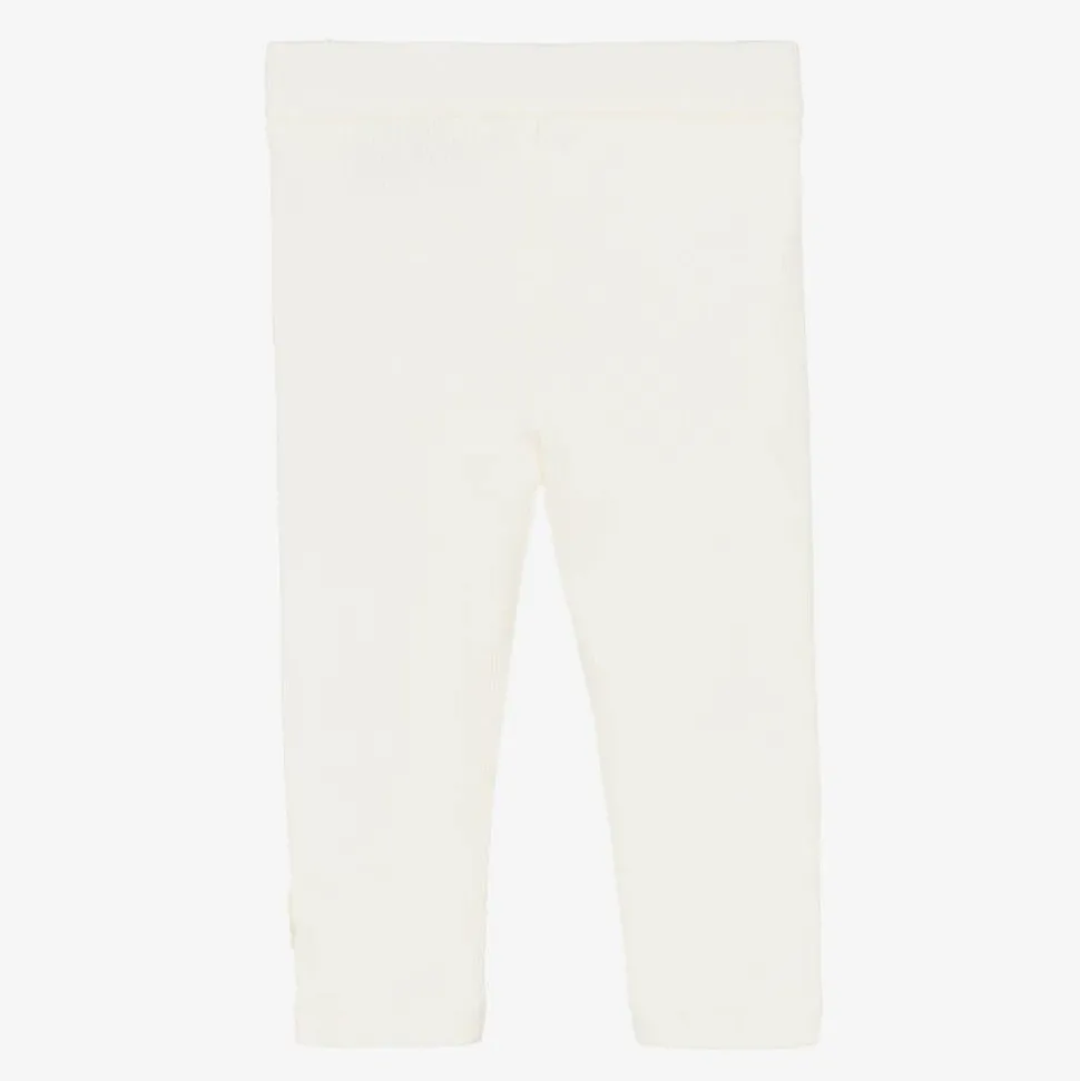 Girls Ivory Cotton Leggings