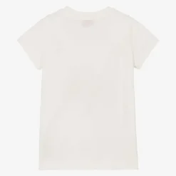 Girls Ivory Cotton Onde T-Shirt