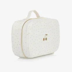 Girls Ivory Cotton Polka Dot Washbag (24cm)