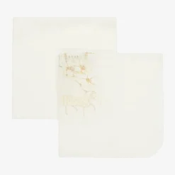 Girls Ivory Cotton Princess Muslins (2 Pack)