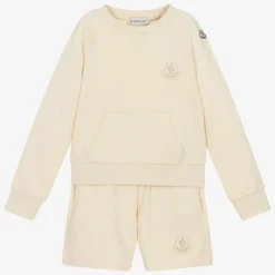 Girls Ivory Cotton Short Tracksuit