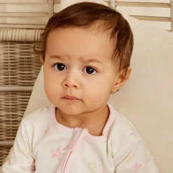 Girls Ivory Cotton Starry Sky Babygrow