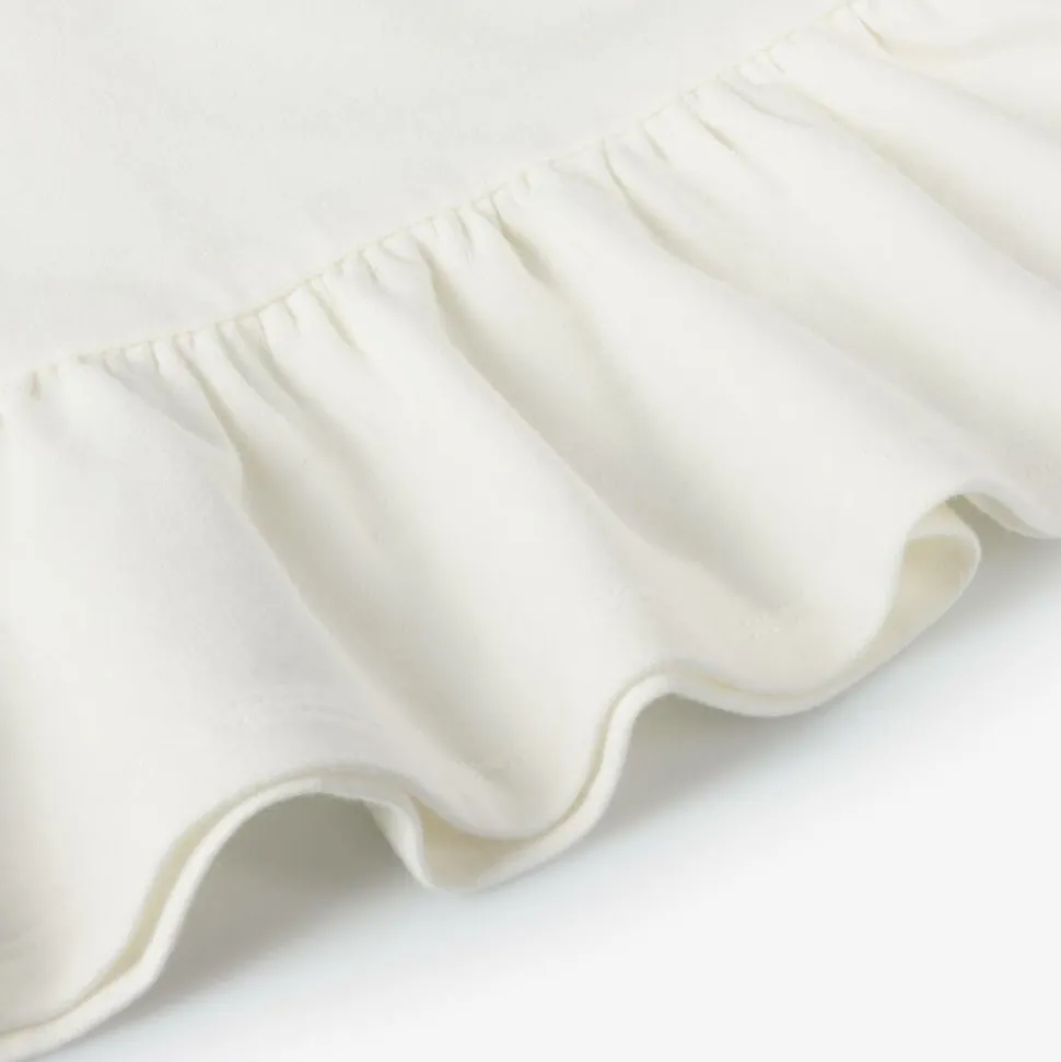 Girls Ivory Cotton Sweatshirt Dress