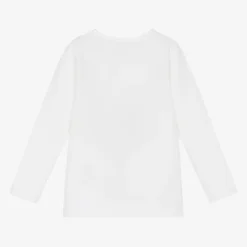Girls Ivory Cotton Teddy Top