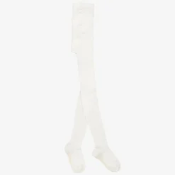 Girls Ivory Cotton Tights