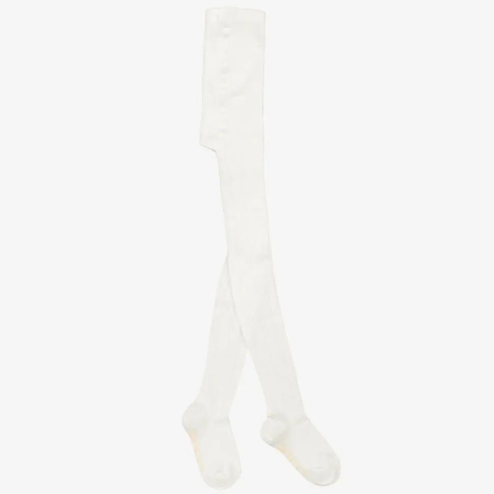 Girls Ivory Cotton Tights