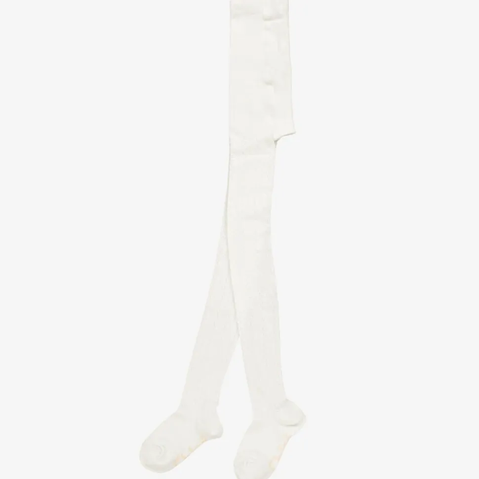 Girls Ivory Cotton Tights