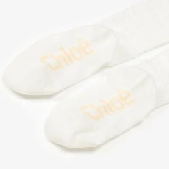 Girls Ivory Cotton Tights