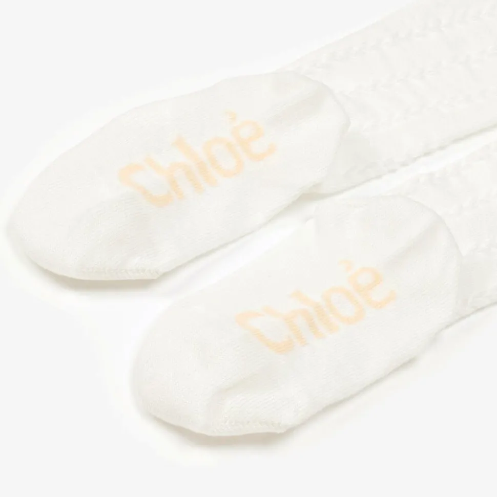 Girls Ivory Cotton Tights
