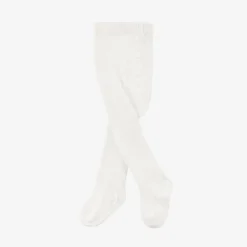 Girls Ivory Cotton Tights