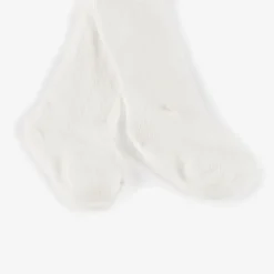 Girls Ivory Cotton Tights