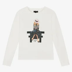 Girls Ivory Cotton Top