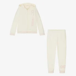 Girls Ivory Cotton Tracksuit