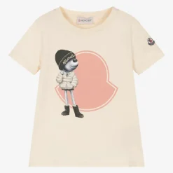 Girls Ivory Cotton T-Shirt